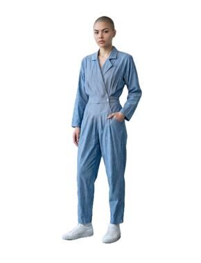 Vintage 80's Chambray Cotton Jumpsuit Size 5/6